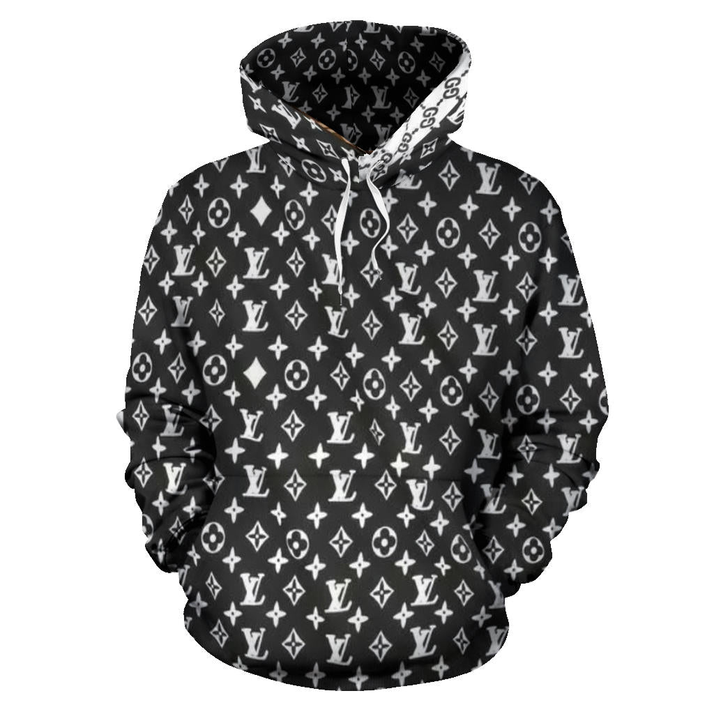 Louis Vuitton Monogram Mens Hoodies, Black, XL