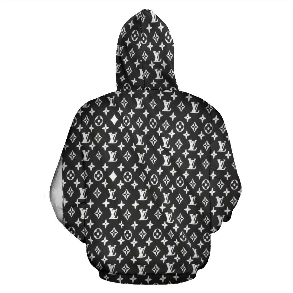 lv monogram hoodie black